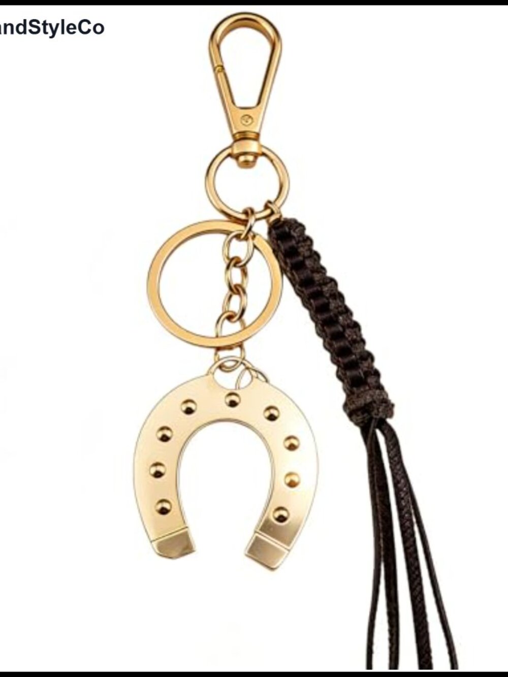 Gold Horseshoe Keychain Charm Western Equestrian Bag